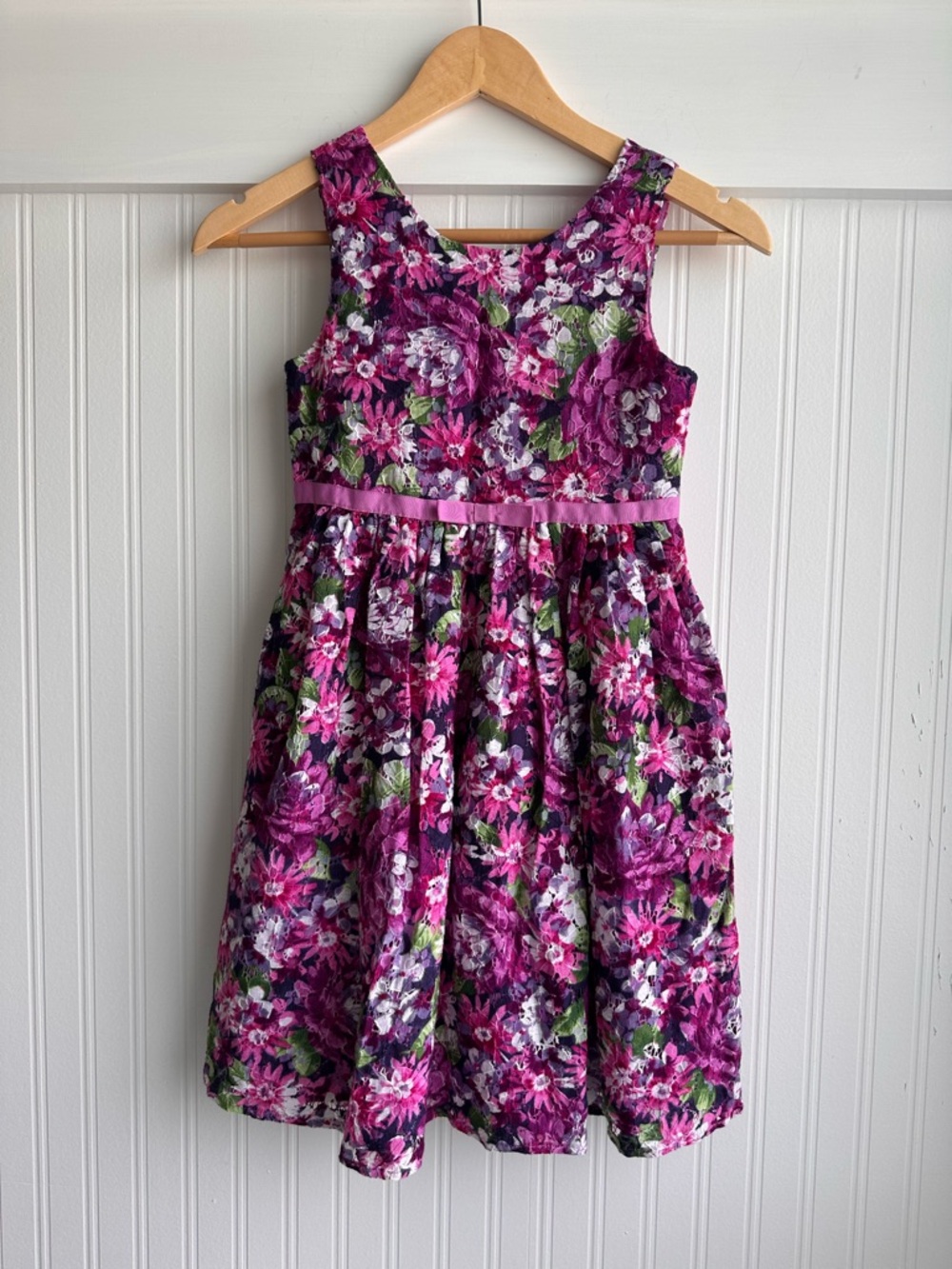 Floral lace Sleeveless Purple Girls' Dress
